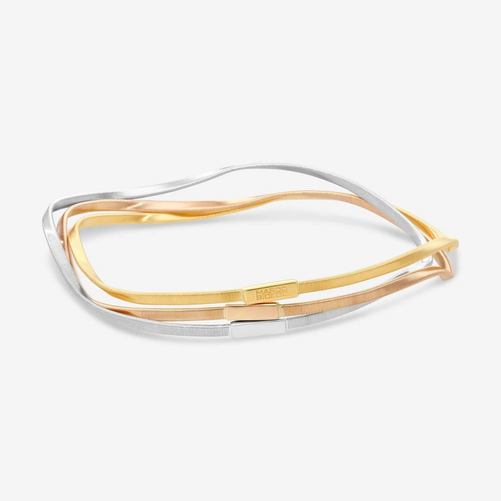 Marco Bicego Marco Bicego Marrakech 18K Yellow, Rose 
White Gold Three Strand Coiled Rigid Bangle Bangle Bracelet SG33__3C_01 3