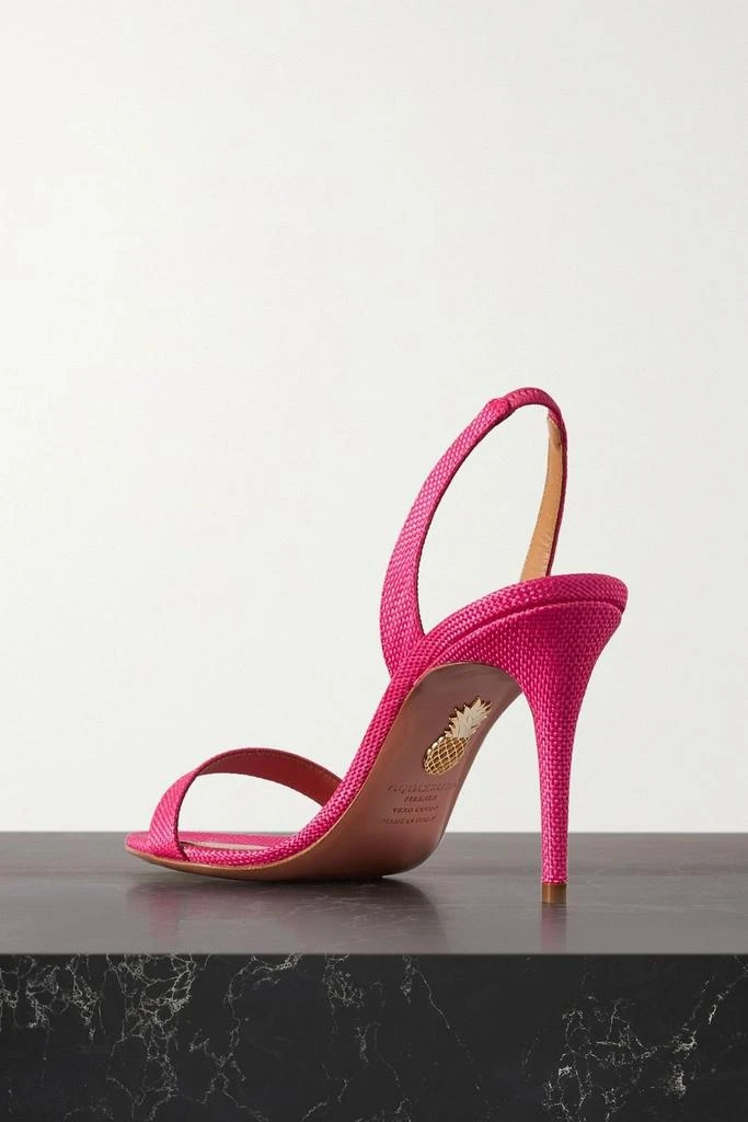 Aquazzura So Nude 85 raffia slingback sandals 3