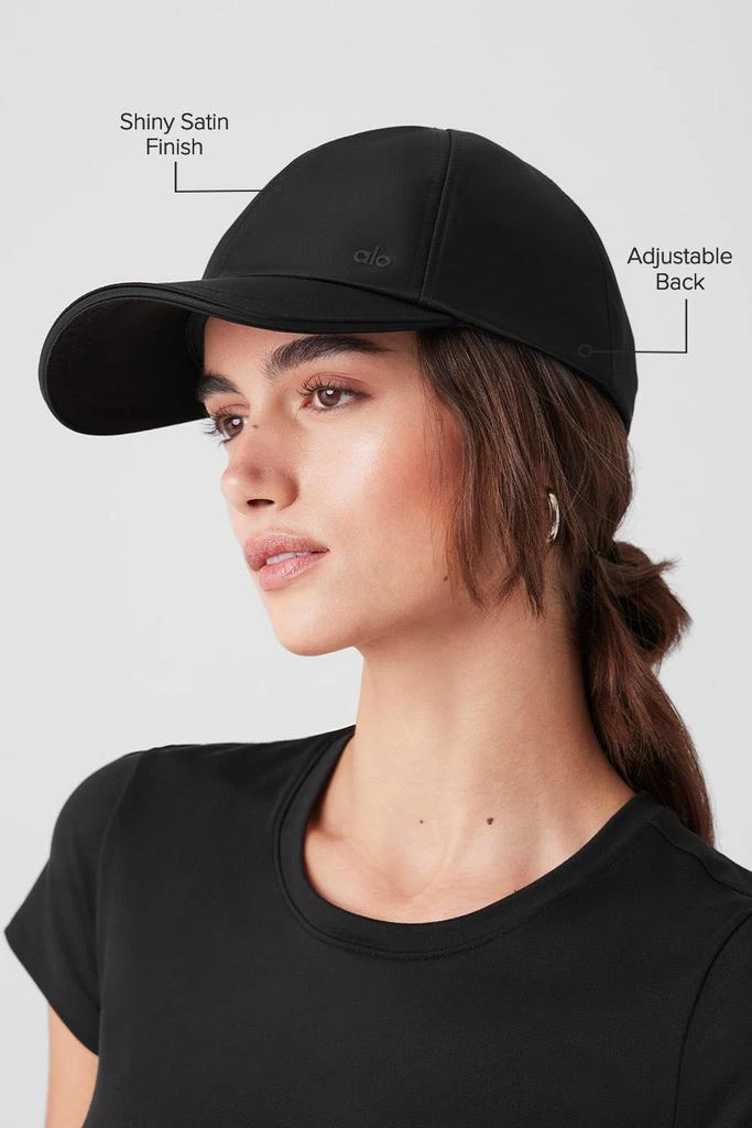Alo Satin Off-Duty Cap - Black 3