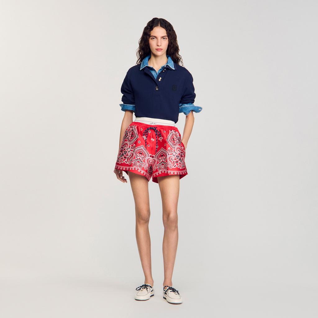 Sandro Bandana print shorts