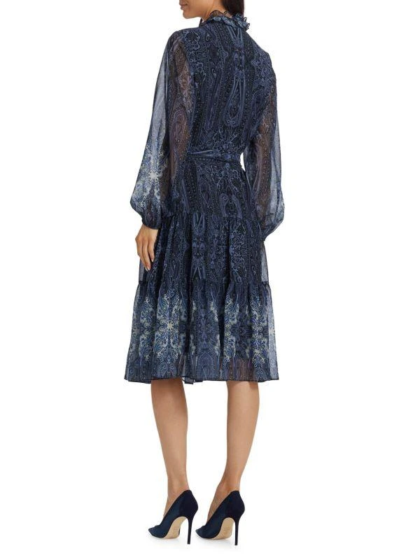 Kobi Halperin Verena Paisley Tie-Waist Midi-Dress 2