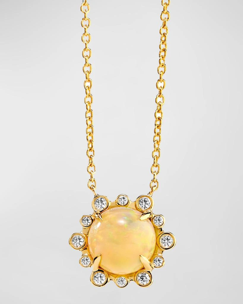 Syna 18K Gemstone and Champagne Diamond Pendant Necklace 1