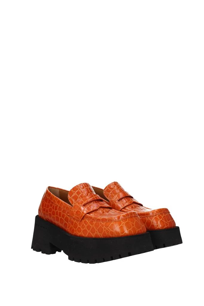 Marni Loafers Leather Orange Dragon Fire 2