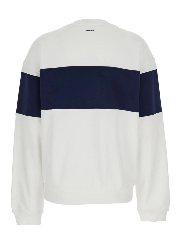 FRAME White Crewneck Sweatshirt With Contrasting Logo Print In Cotton Woman 2