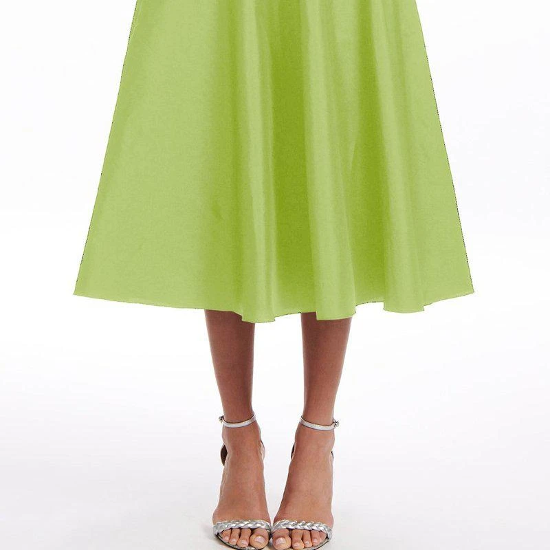 EMILY SHALANT Black A-Line Taffeta Midi Skirt 2