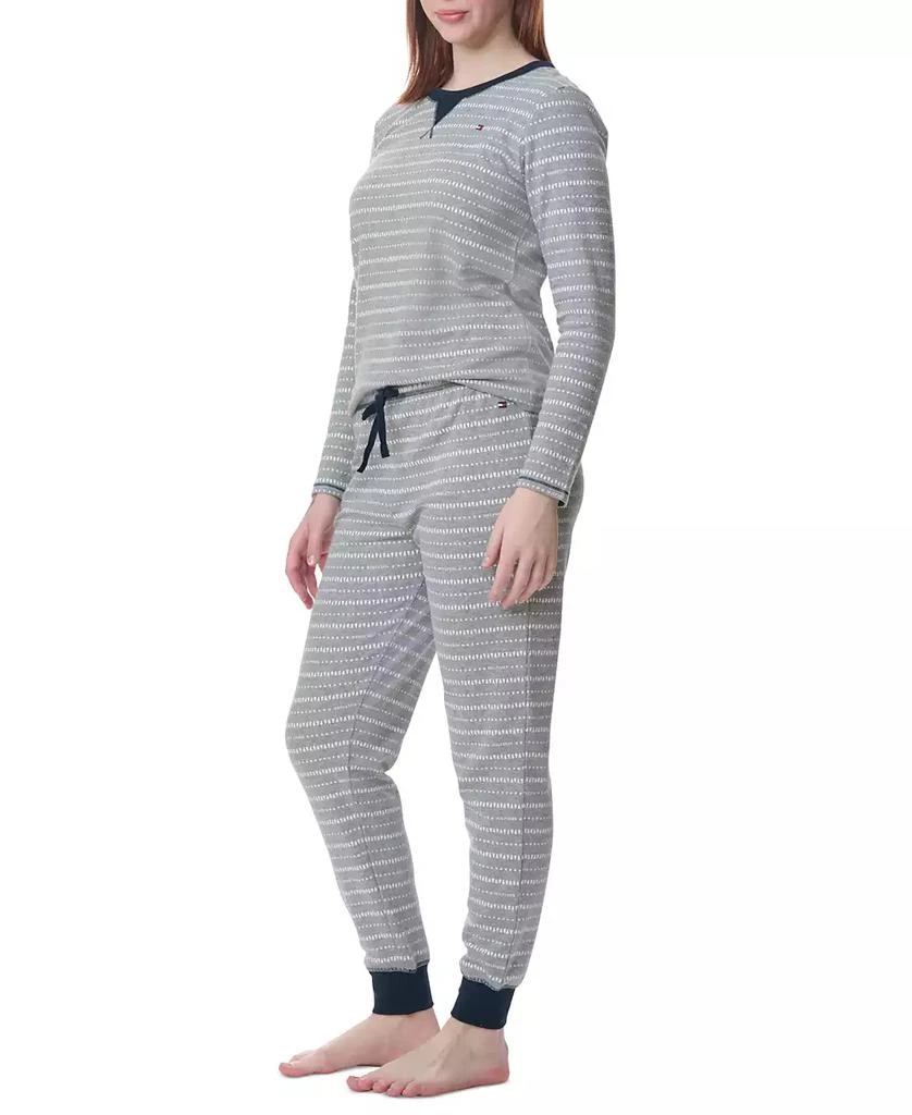 Tommy Hilfiger Women's 2-Pc. Packaged Printed Thermal Pajamas Set 7
