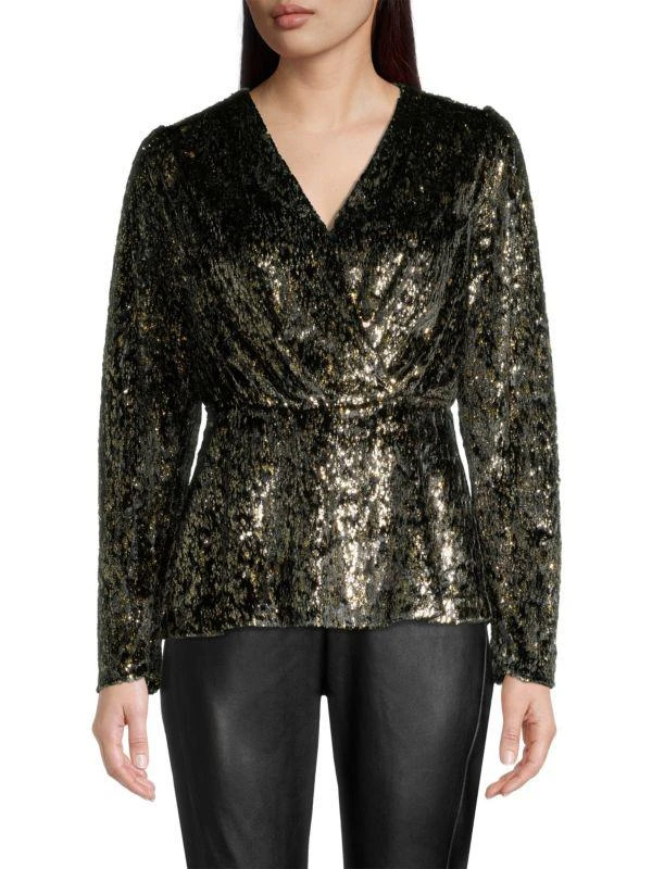 Tahari Sequin Peplum Top 1
