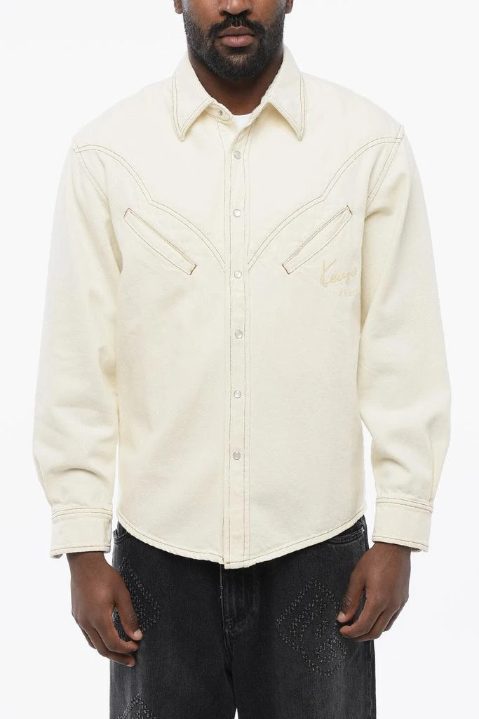 Kenzo Kenzo Denim WESTERN Shirt with Embroidered Logo 1