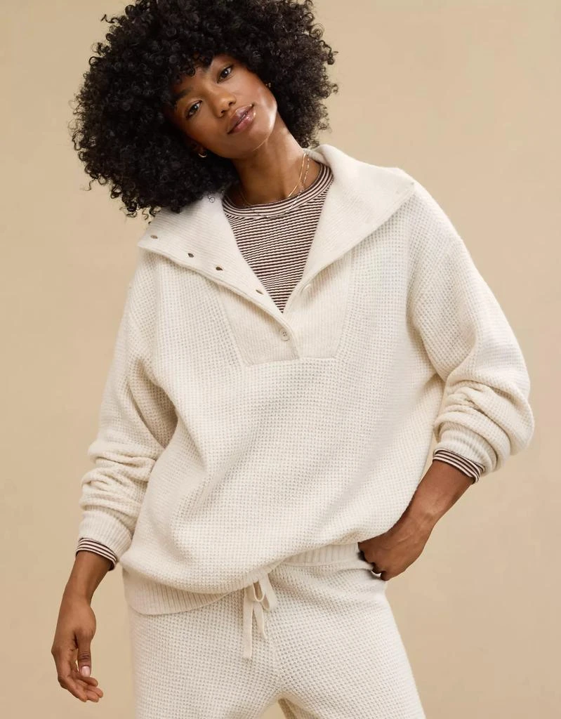Aerie Aerie CozyUp Waffle Button Sweater 1