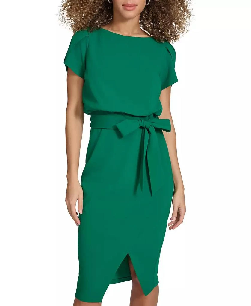 Kensie Women's Tulip-Sleeve Tie-Waist Sheath Dress 3