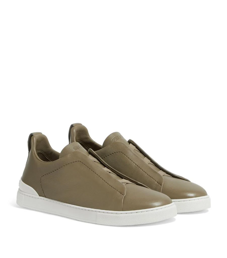 Zegna Leather SECONDSKIN Triple Stitch Sneakers 2