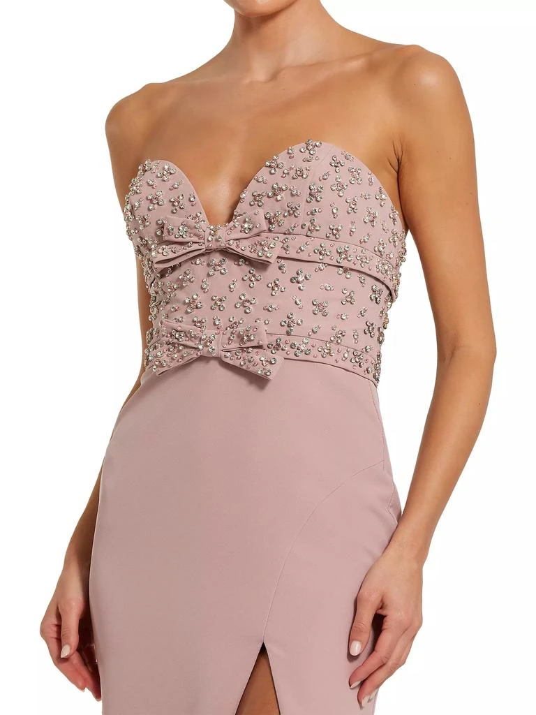 Mac Duggal Prom Strapless Crepe Fitted Rhinestone Gown 3