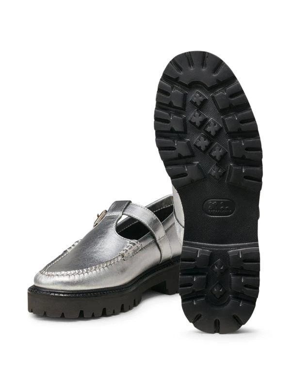 G.H. Bass Metallic Napa Leather Mary Janes 7