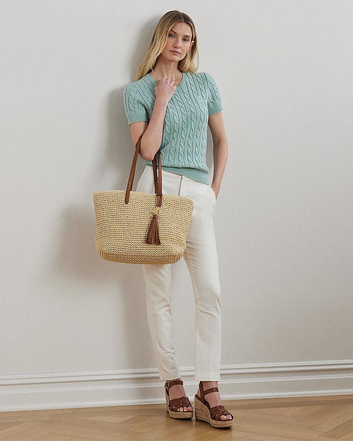 Ralph Lauren Cable Knit Cotton Short Sleeve Sweater