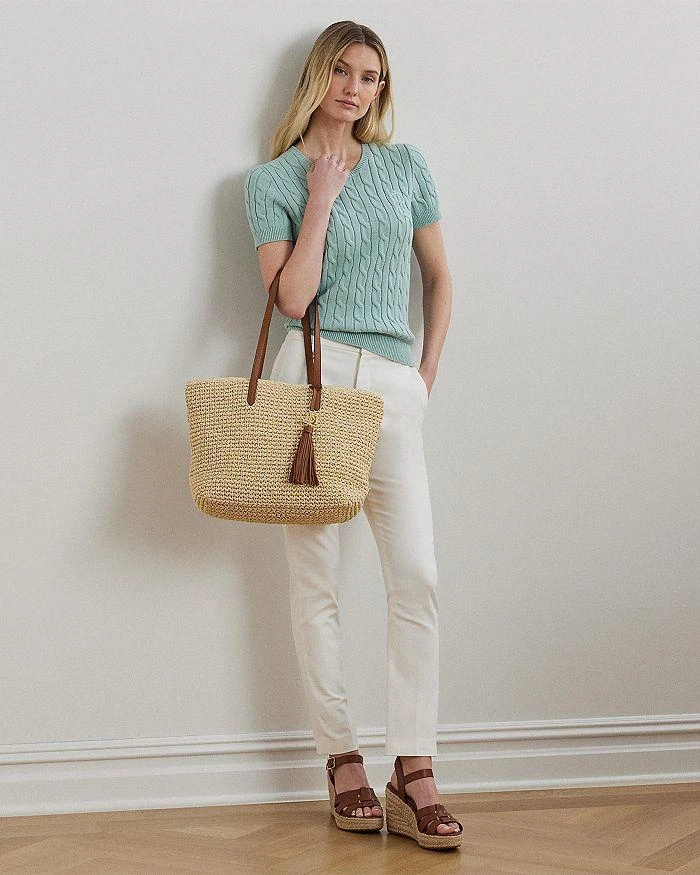 Ralph Lauren Cable Knit Cotton Short Sleeve Sweater 2