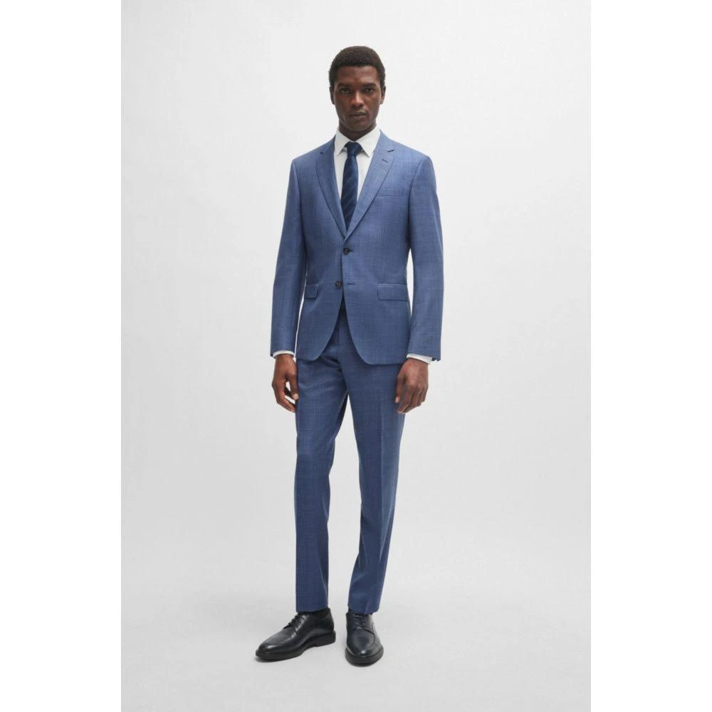 Hugo Boss Slim-fit suit in checked virgin-wool serge 2