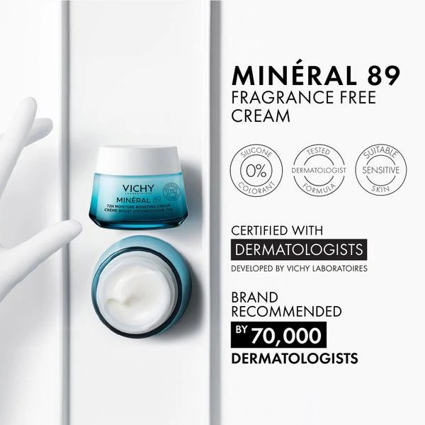 Vichy Vichy Mineral 89 Fragrance Free 72H Moisture Boosting Lightweight Cream with Hyaluronic Acid (1.69 fl. oz.) 6