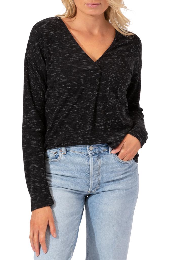 Threads for Thought Johanna Long Sleeve V-Neck Overlap Shirt