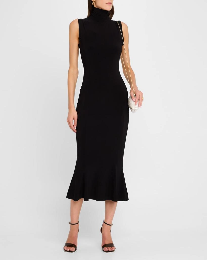 Norma Kamali Sleeveless Turtle Mid-Calf Fishtail Dress 2