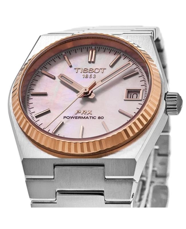 Tissot Tissot PRX Powermatic 80 Automatic Mother of Pearl Dial Steel and 18K Gold Bezel Women's Watch T931.207.41.111.00 2