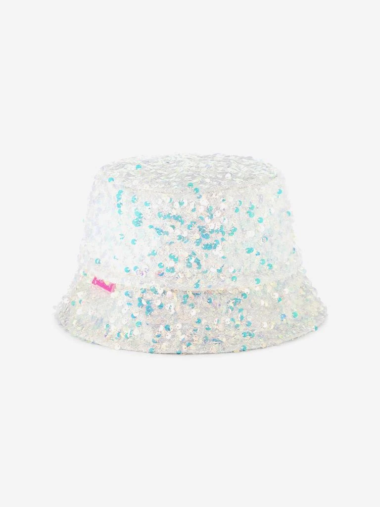 Billieblush Girls Sequin Bucket Hat in White 1