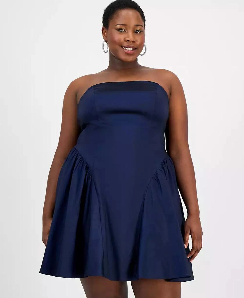 Emerald Sundae Trendy Plus Size Strapless Taffeta Dress 4