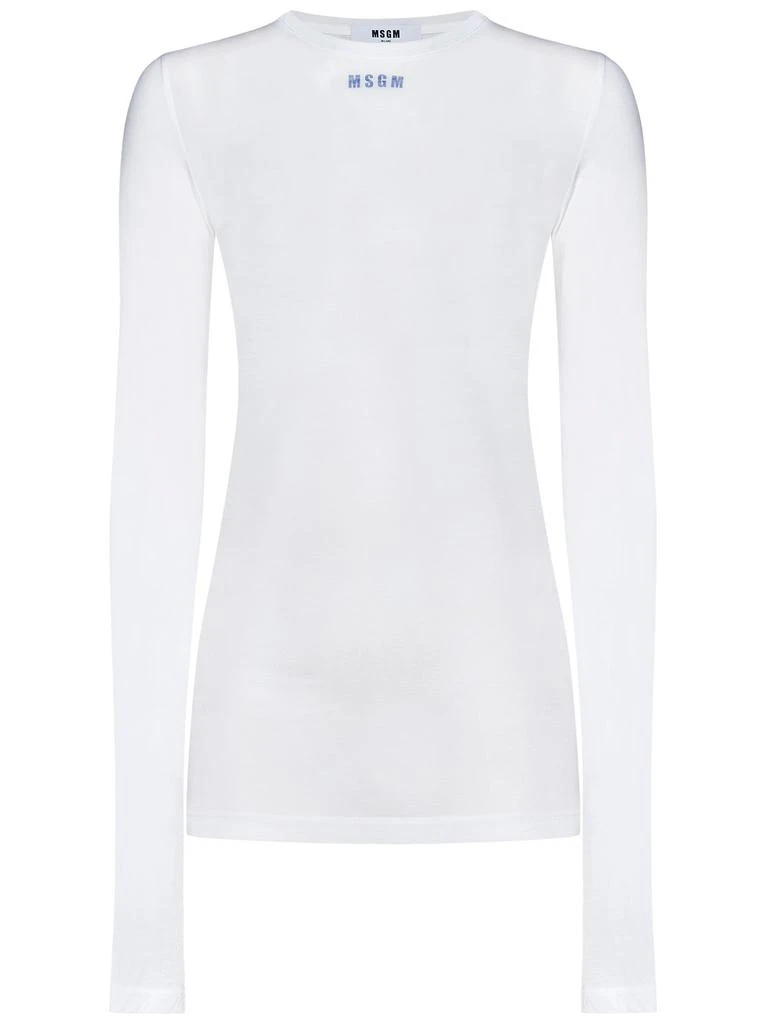 MSGM MSGM Logo-Printed Crewneck T-Shirt 1