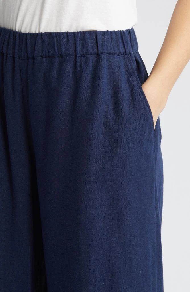 Caslon Wide Leg Pull-On Linen Blend Pants 4