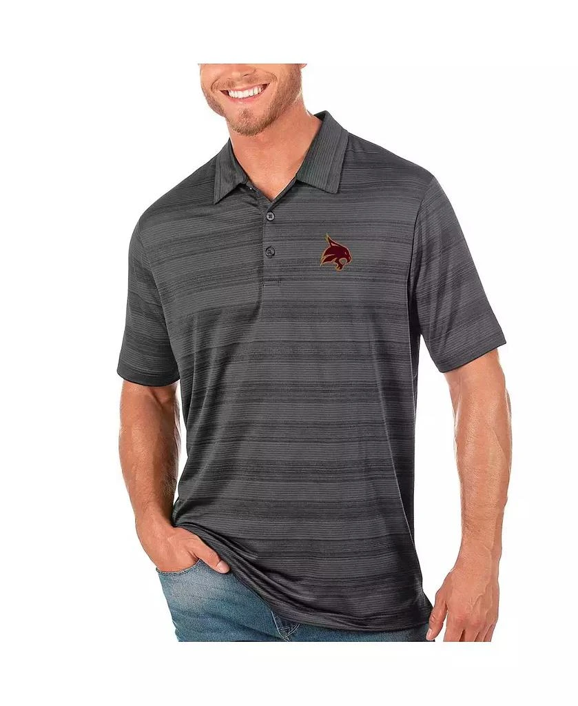 Antigua Men's Charcoal Texas State Bobcats Compass Polo 1