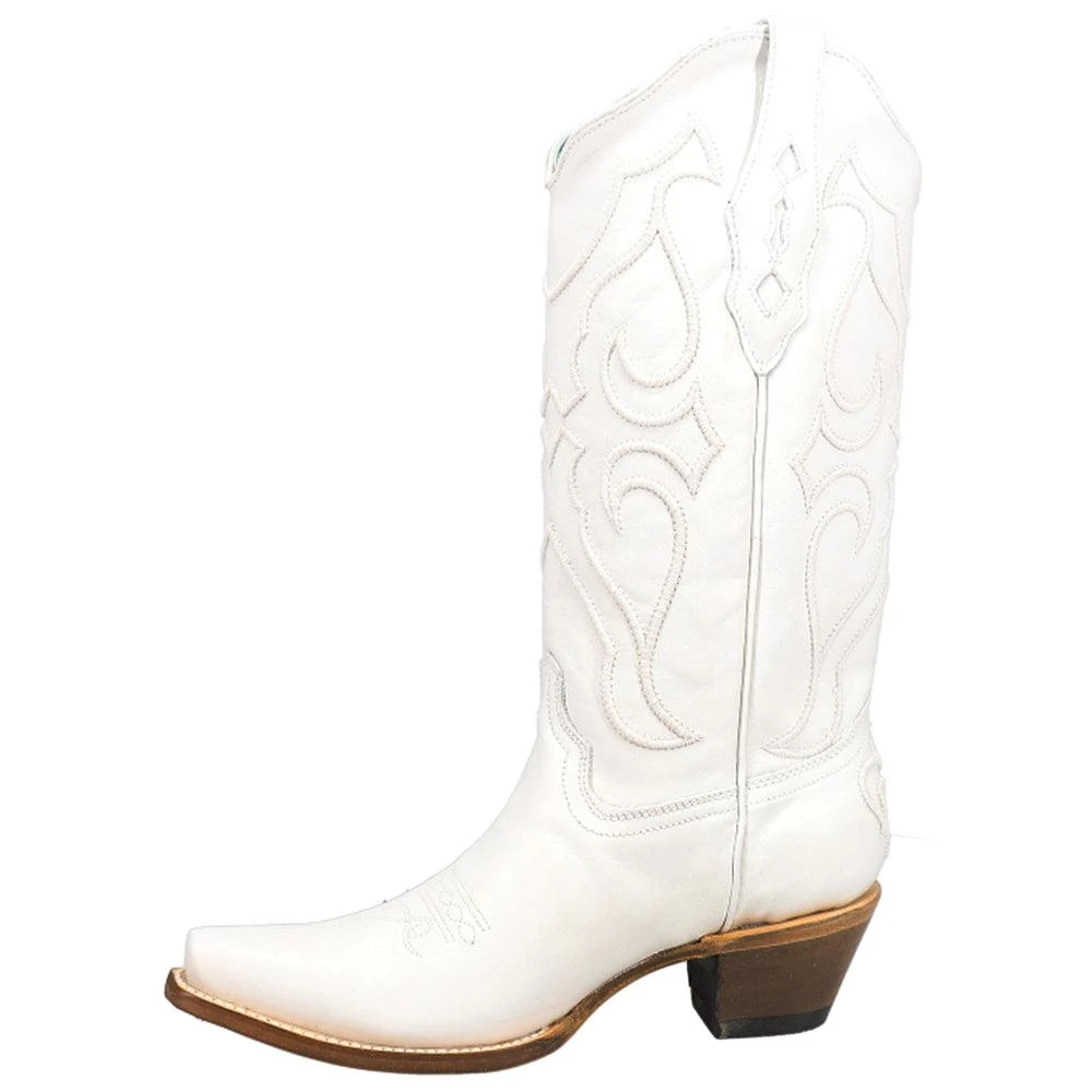 Corral Boots White Embroidered Snip Toe Cowboy Boots 3