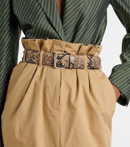 Dries Van Noten Studded snake-effect leather belt 2