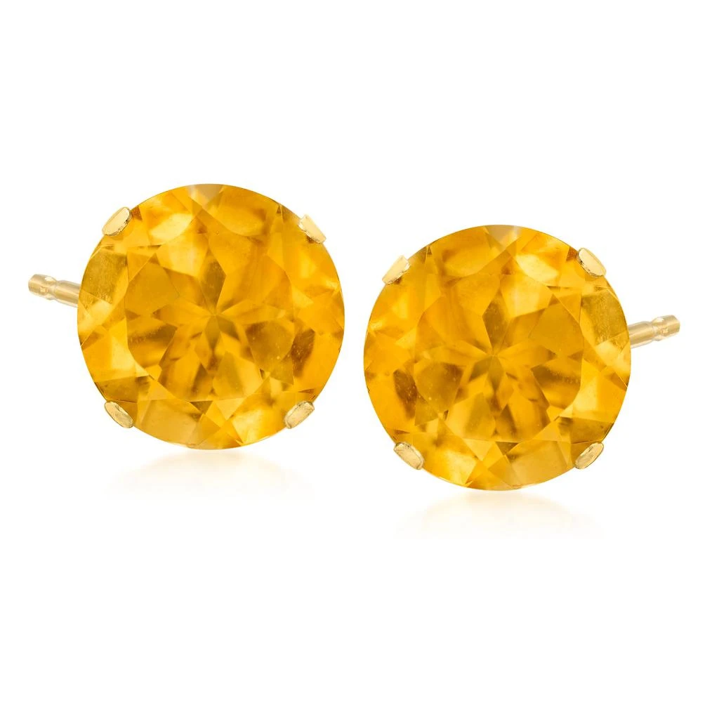 Ross-Simons Citrine Stud Earrings in 14kt Yellow Gold 1