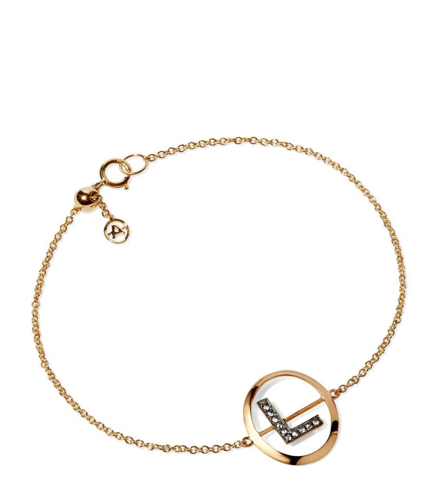 Annoushka Yellow Gold and Diamond Initial L Bracelet 1