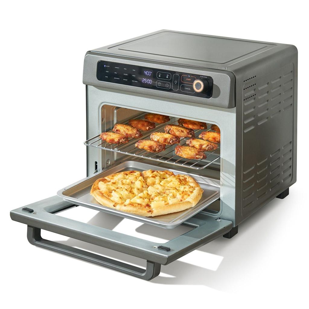 VVOR 12-IN-1 Air Fryer Toaster Oven, 25L Convection Oven, 1700W Stainless Steel Toaster Ovens Countertop Combo with Grill, Pizza Pan, Gloves, 12 Slices Toast, 12-inch Pizza, Home and Commercial Use