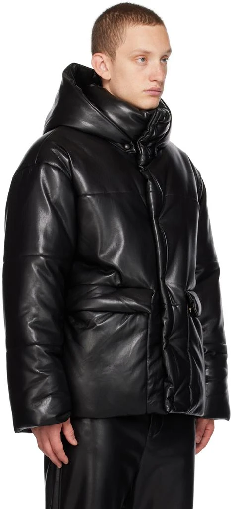 Nanushka Black Hide Faux-Leather Puffer Jacket 2