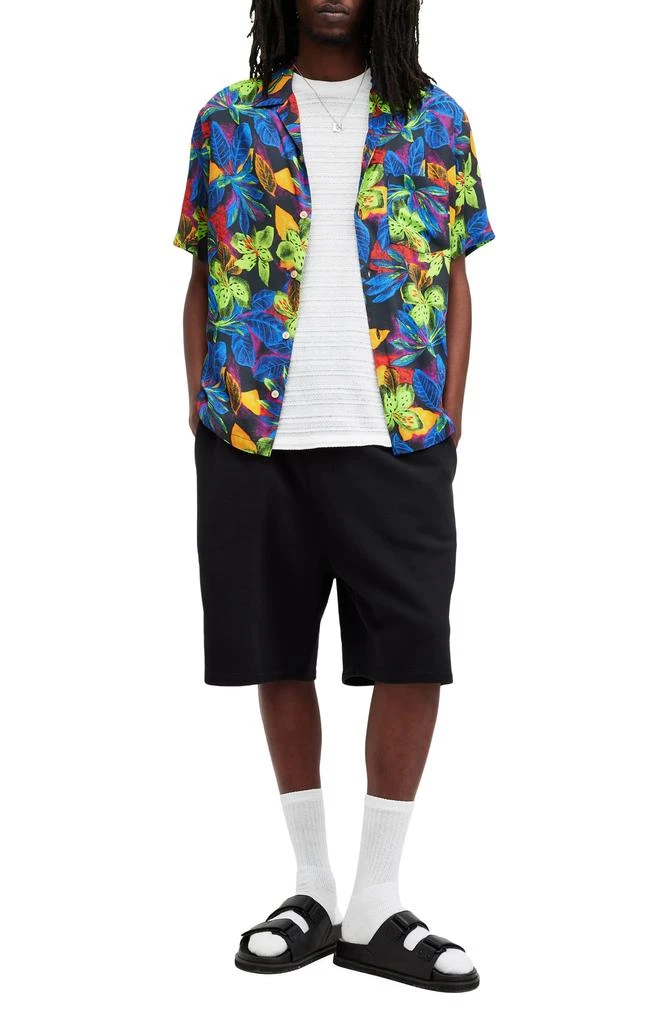 ALL SAINTS Goldfarb Floral Convertible Collar Camp Shirt 6