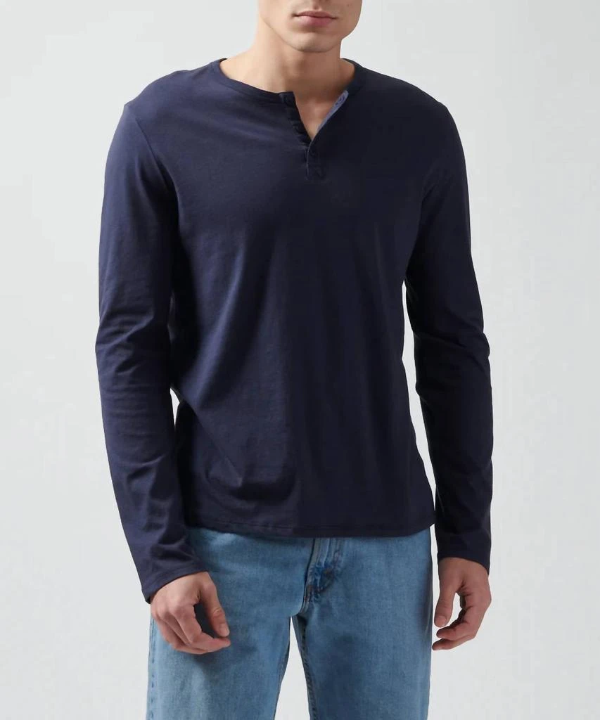 ATM Atm - Classic Jersey Long Sleeve Henley Top 1