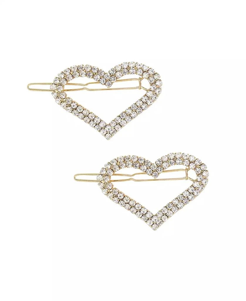 Ettika Jewelry Aphrodite Heart Crystal Barrette Set