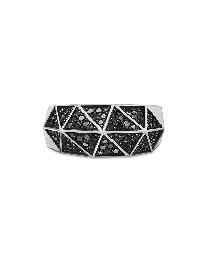 David Yurman Men's Sterling Silver Faceted Black Diamond Pavé Ring 2