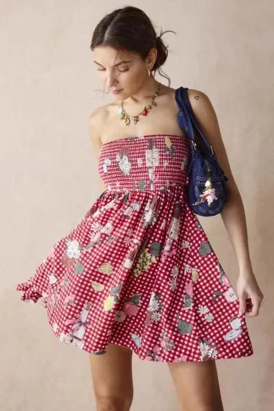 BDG BDG Juliana Smocked Strapless Mini Dress 1