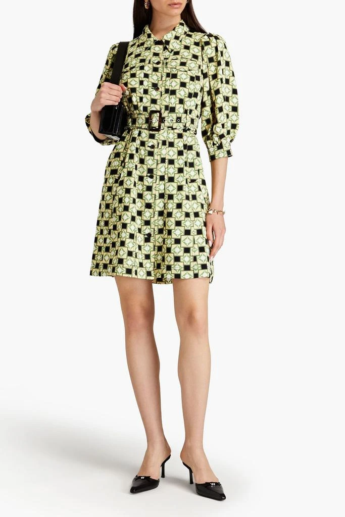 DIANE VON FURSTENBERG Britney belted printed crepe mini shirt dress 2