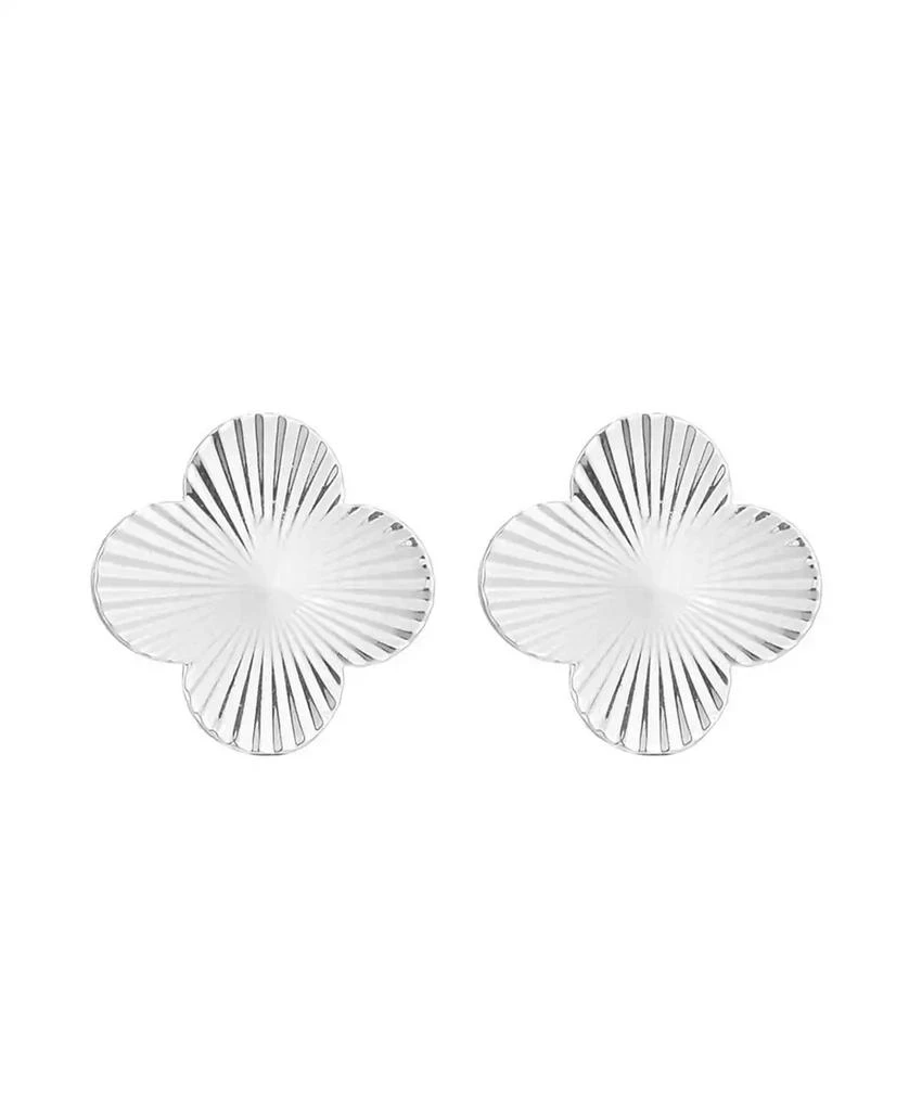 ADORNIA Silver Prismatic Clover Stud Earrings 2