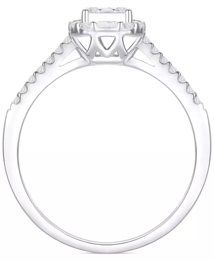 Macy
s Diamond Emerald Shaped Halo Cluster Engagement Ring (3/8 ct. t.w.) in 14k White Gold 4