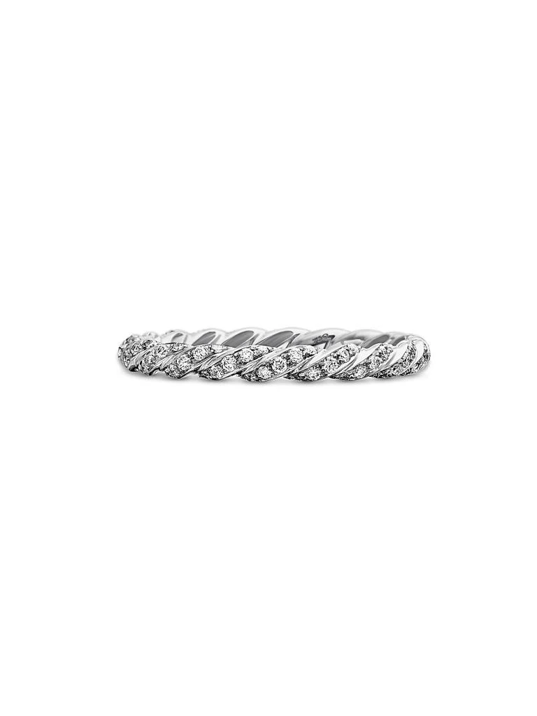 David Yurman Pavé Petite Band Ring in 18K White Gold