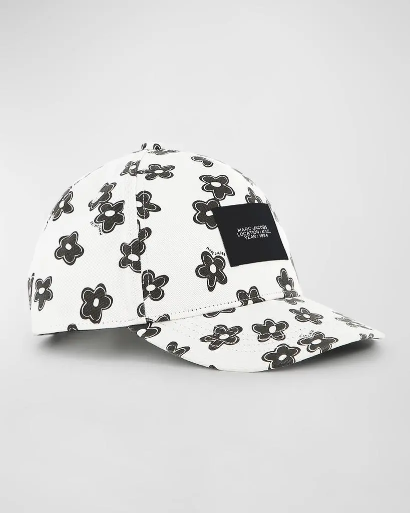 Marc Jacobs Girl's Daisy-Print Logo Baseball Cap, Size S-L