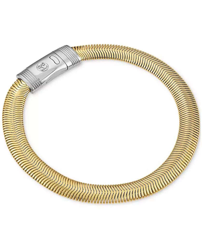 Esquire Men's Jewelry Flat Snake Link Chain Bracelet in Gold-Tone Ion Plated Stainless Steel, Exclusively at Macy's 3