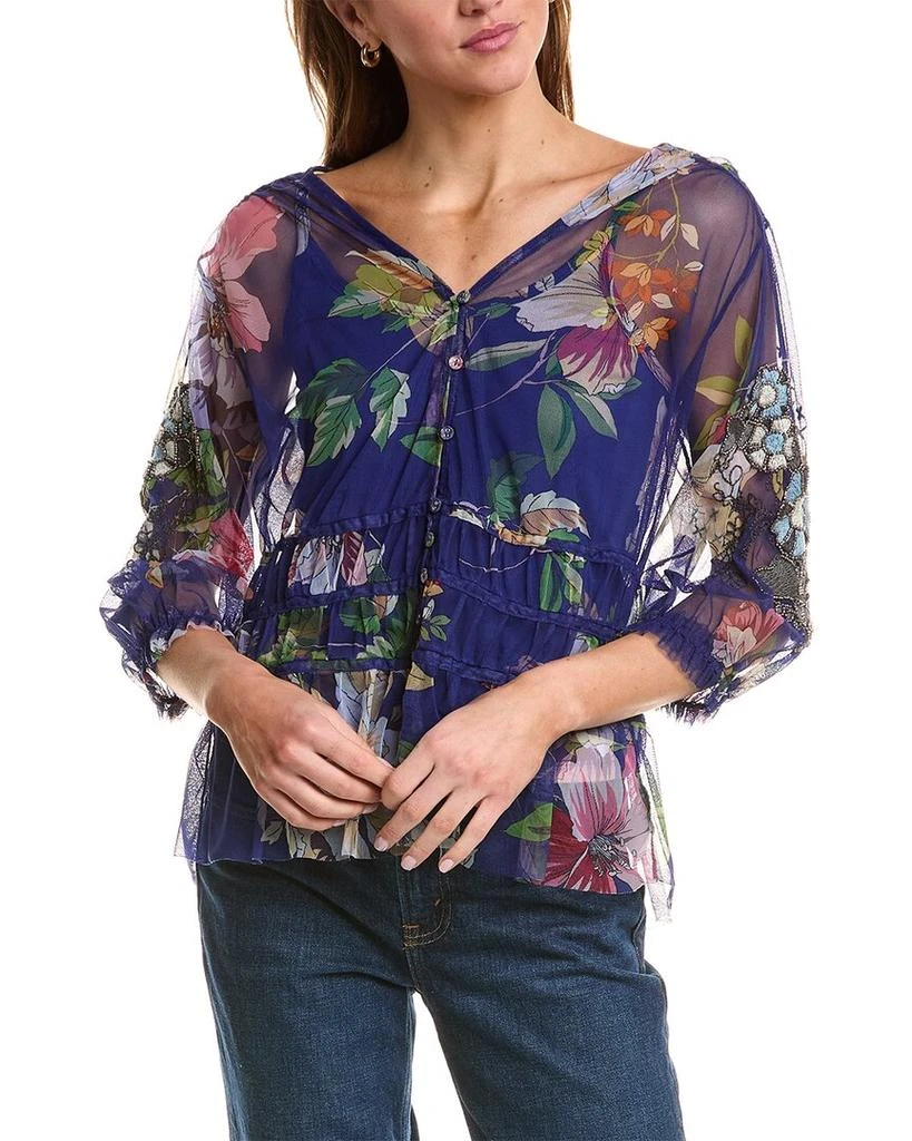 Johnny Was Mazzy Ruched Blouse 1