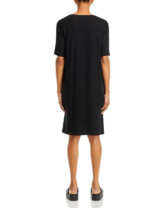 Eileen Fisher V Neck Elbow Sleeve Dress 4