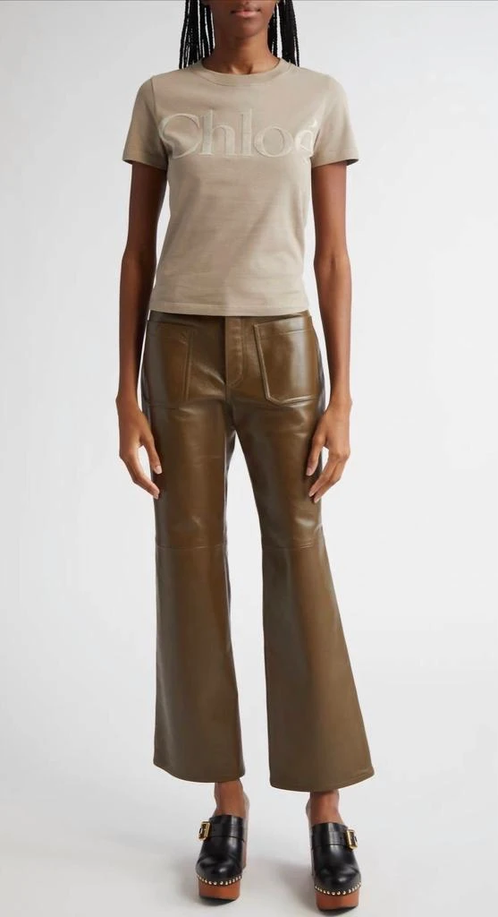 Chloé Chloe - Ankle Bootcut Leather Pants 4