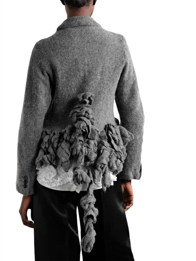 Comme des Garcons Tweed Blazer In Grey